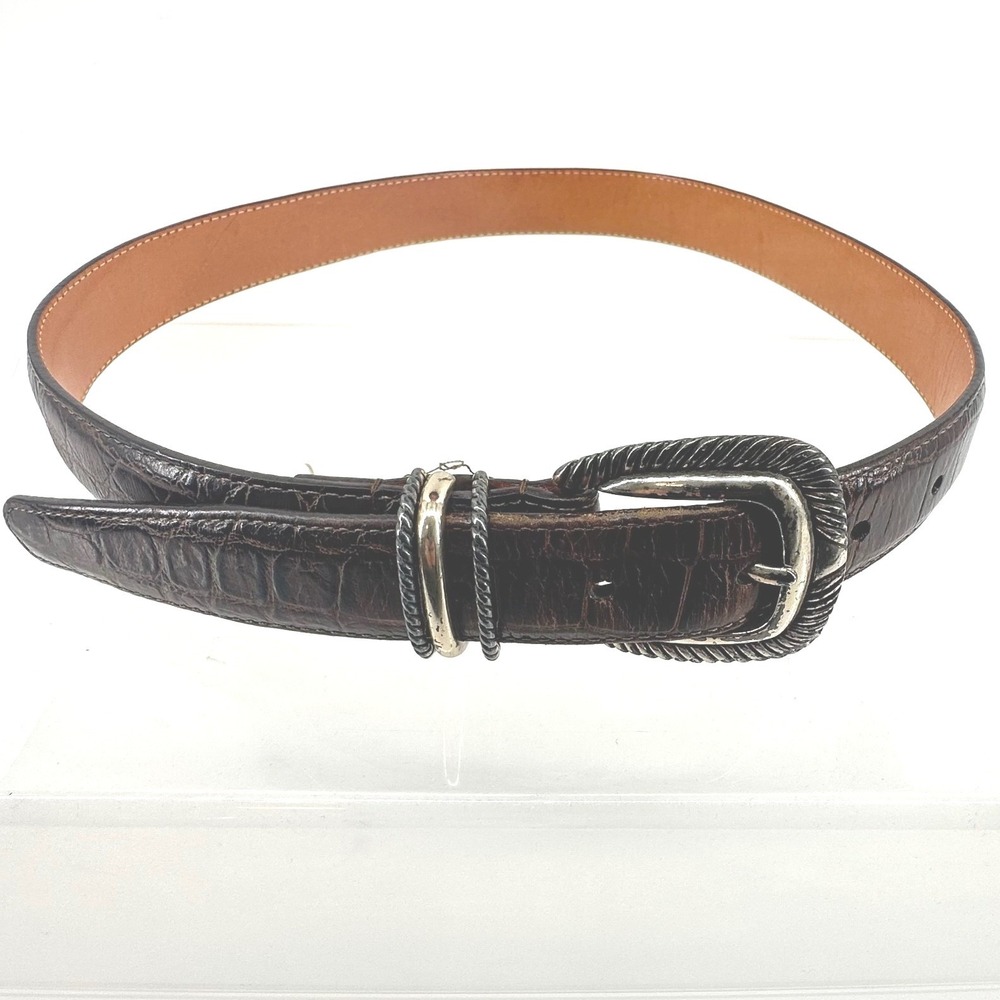 Brighton Croc Embossed Belt Western Boho Leather Equestrian Cowgirl Womens 30